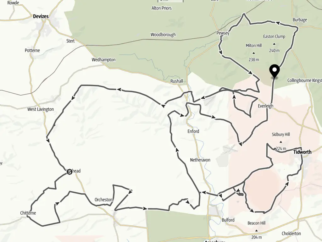 Salisbury Plain route map